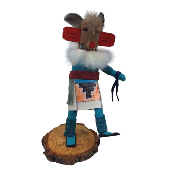 Kachina Handmade Doll Signed 7 Inch Ask AM Native American Indian Art Wood - Picture 1 of 10